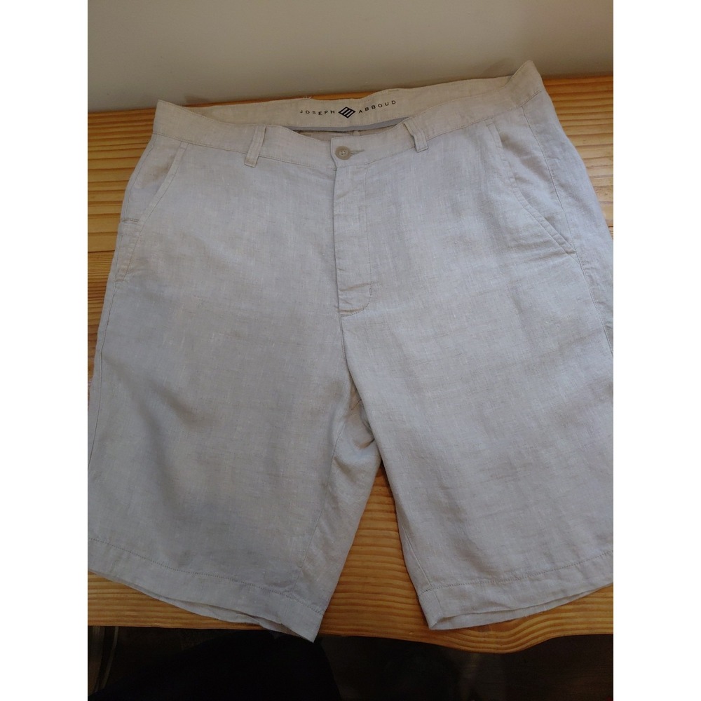 Joseph Abboud Linen Shorts Mens 38 (ACTUAL 36 ) Tan Preppy Classic Summer Vibes
